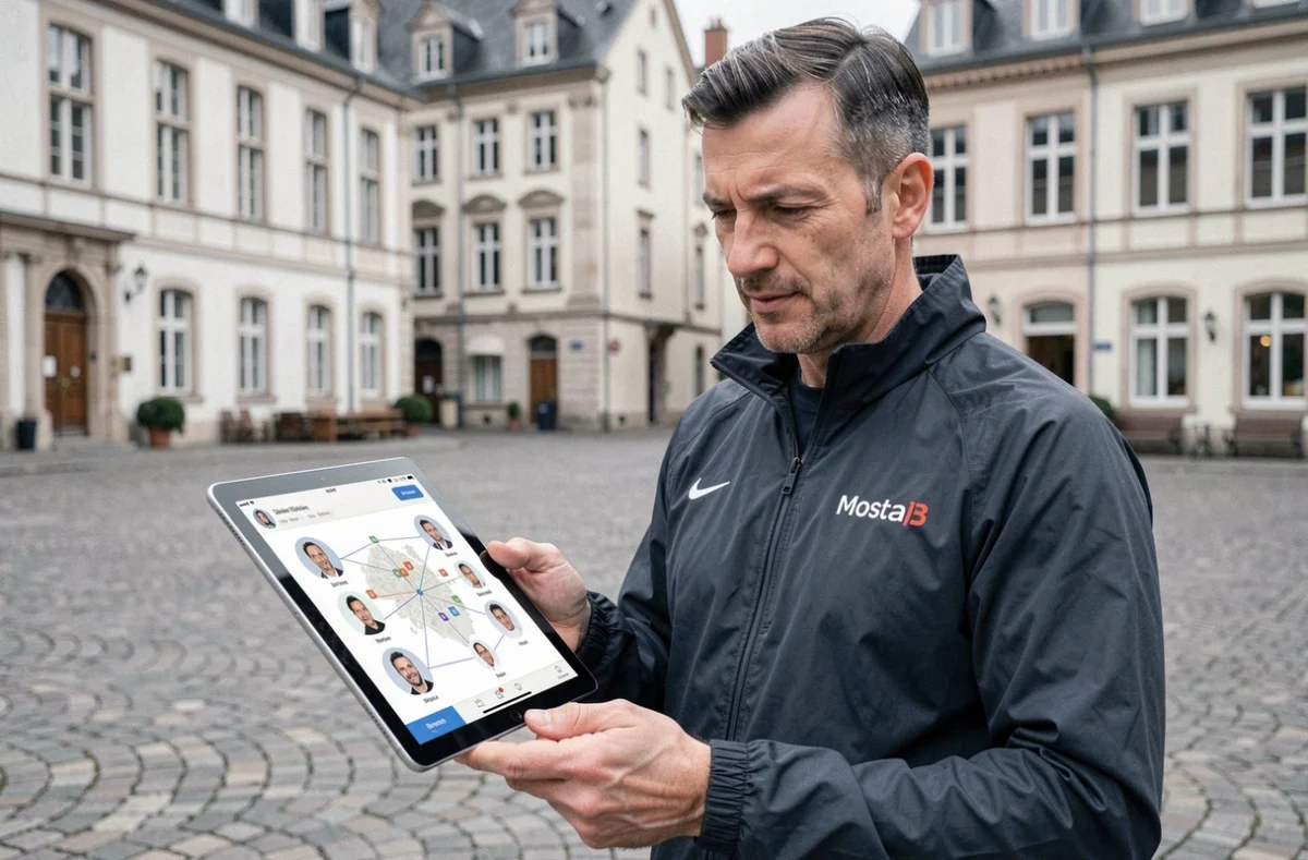 Coach représentant le réseau Coach-Hunter Moselle dans un espace public du département