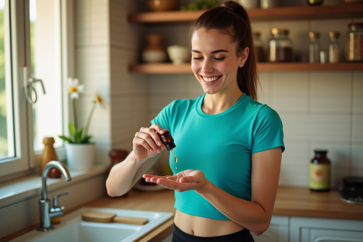 Femme appliquant de l