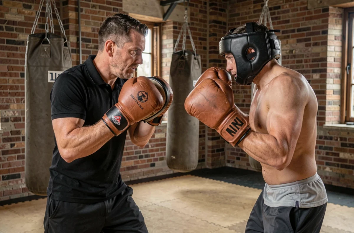 Coach de SND Boxe supervisant un entraînement de boxe avec un athlète à Tomblaine