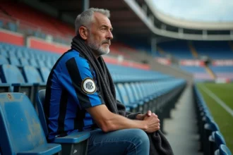Supporter homme en jersey Brozovic à San Siro
